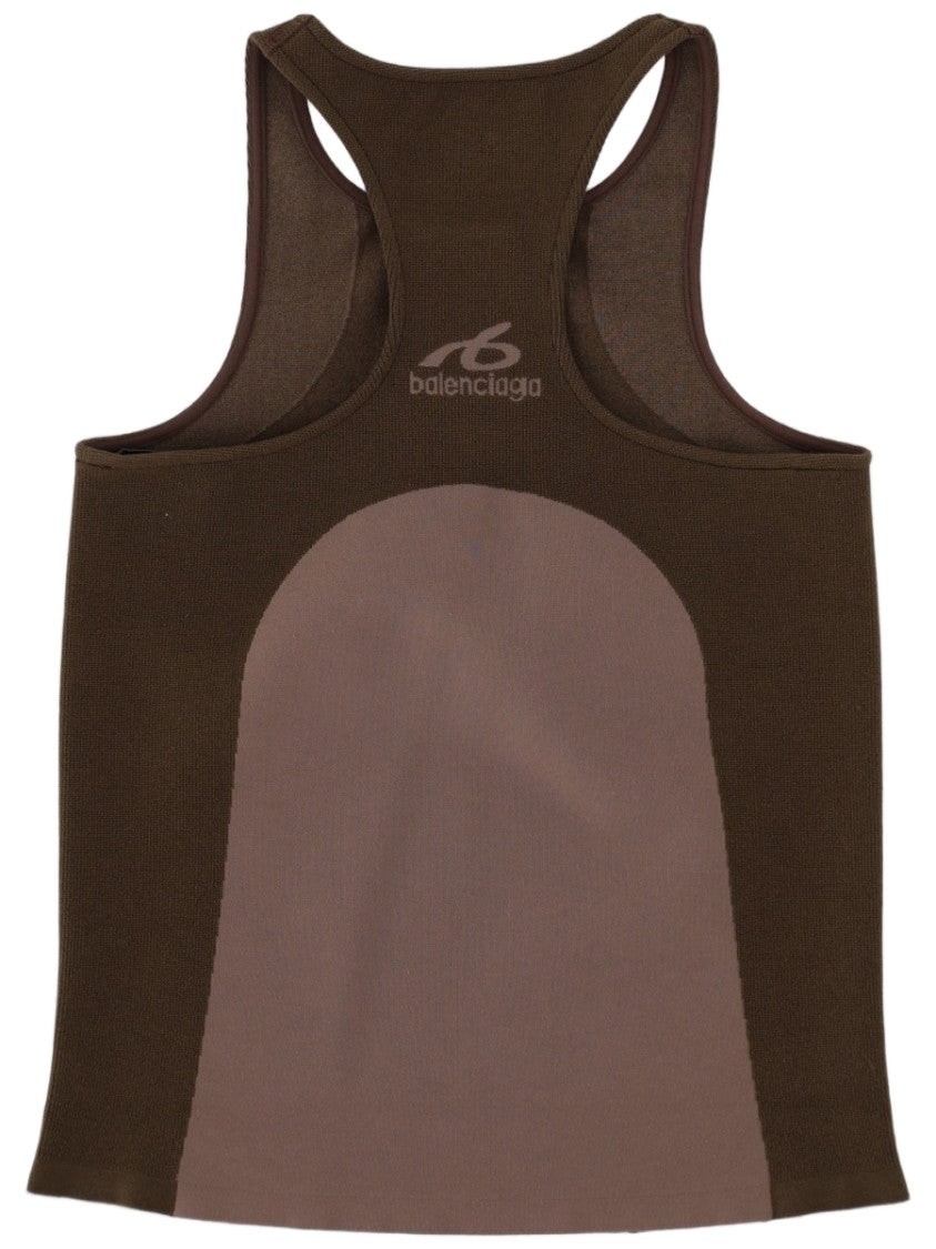 Balenciaga Seamless Bodycon Tank Top With Two-Tone Design