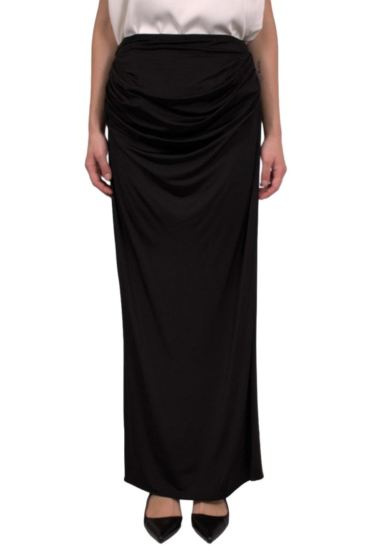 Magda Butrym Blue Crepe Midi Skirt