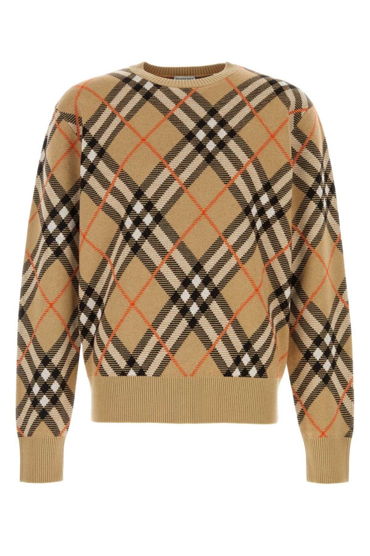 Burberry Embroidered Stretch Wool Blend Sweater