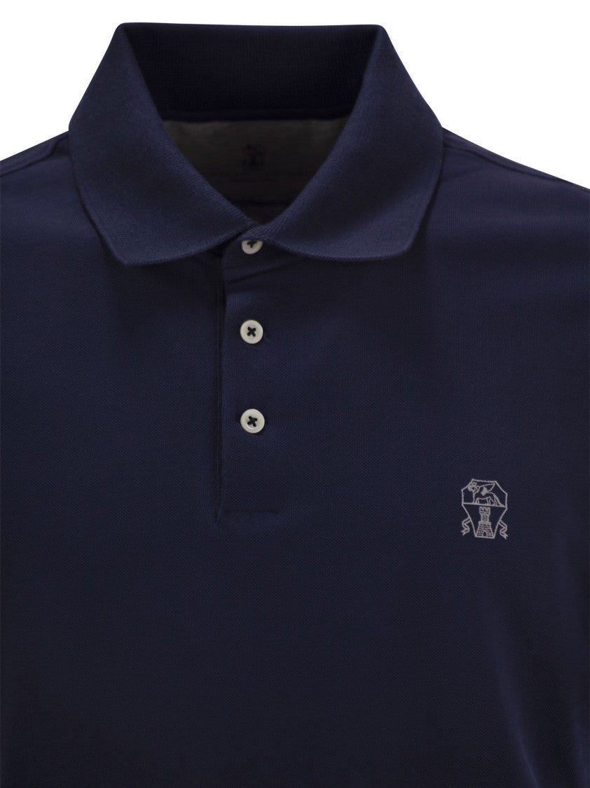 Brunello Cucinelli Cotton Polo Shirt With Printed Logo