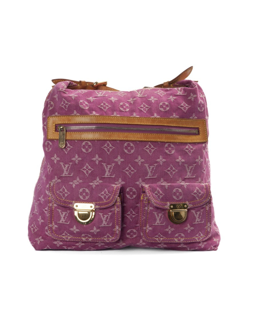 Louis Vuitton Pink Monogram Denim Baggy Gm Shoulder Bag