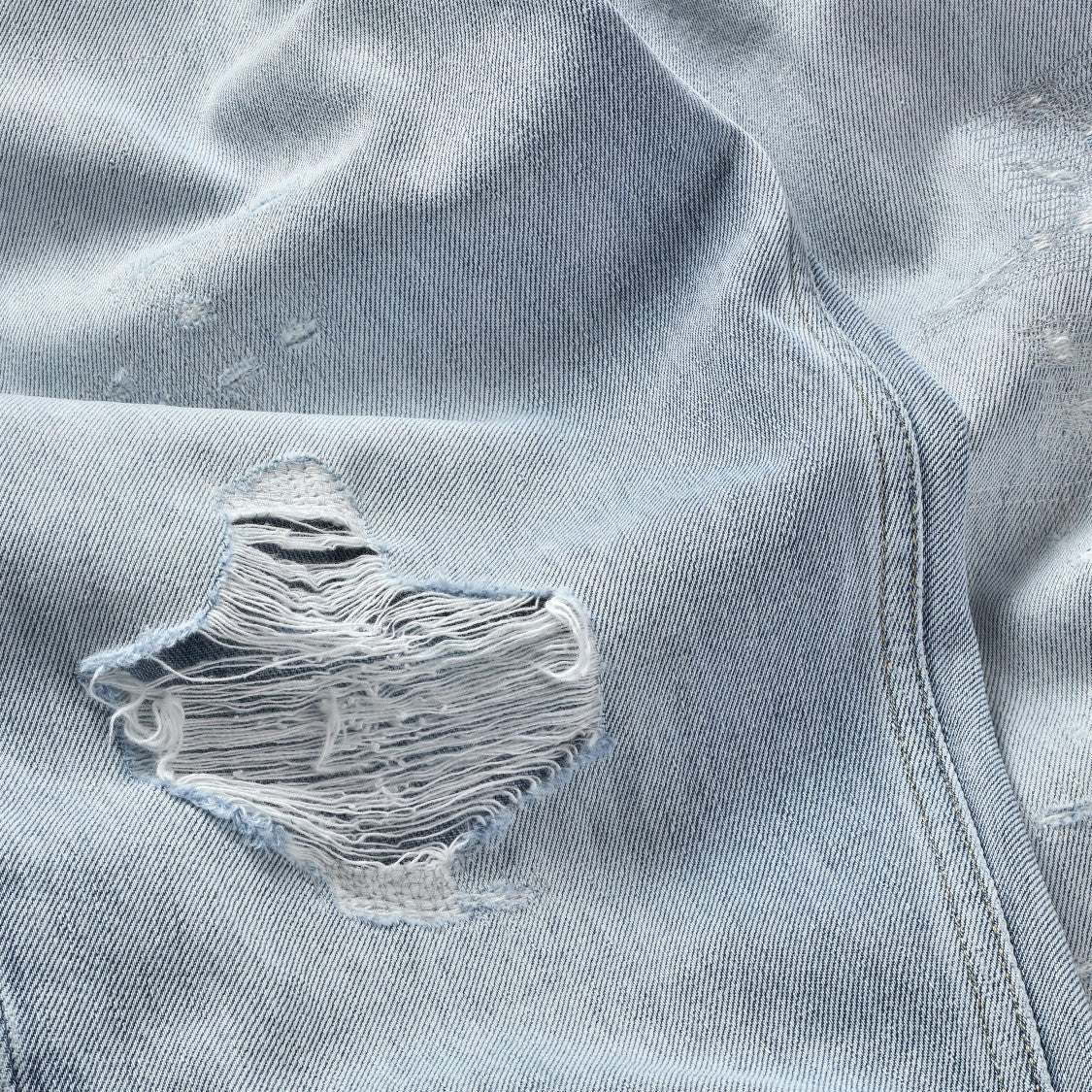 Tommy Jeans Light Blue Cotton Ripped Jeans