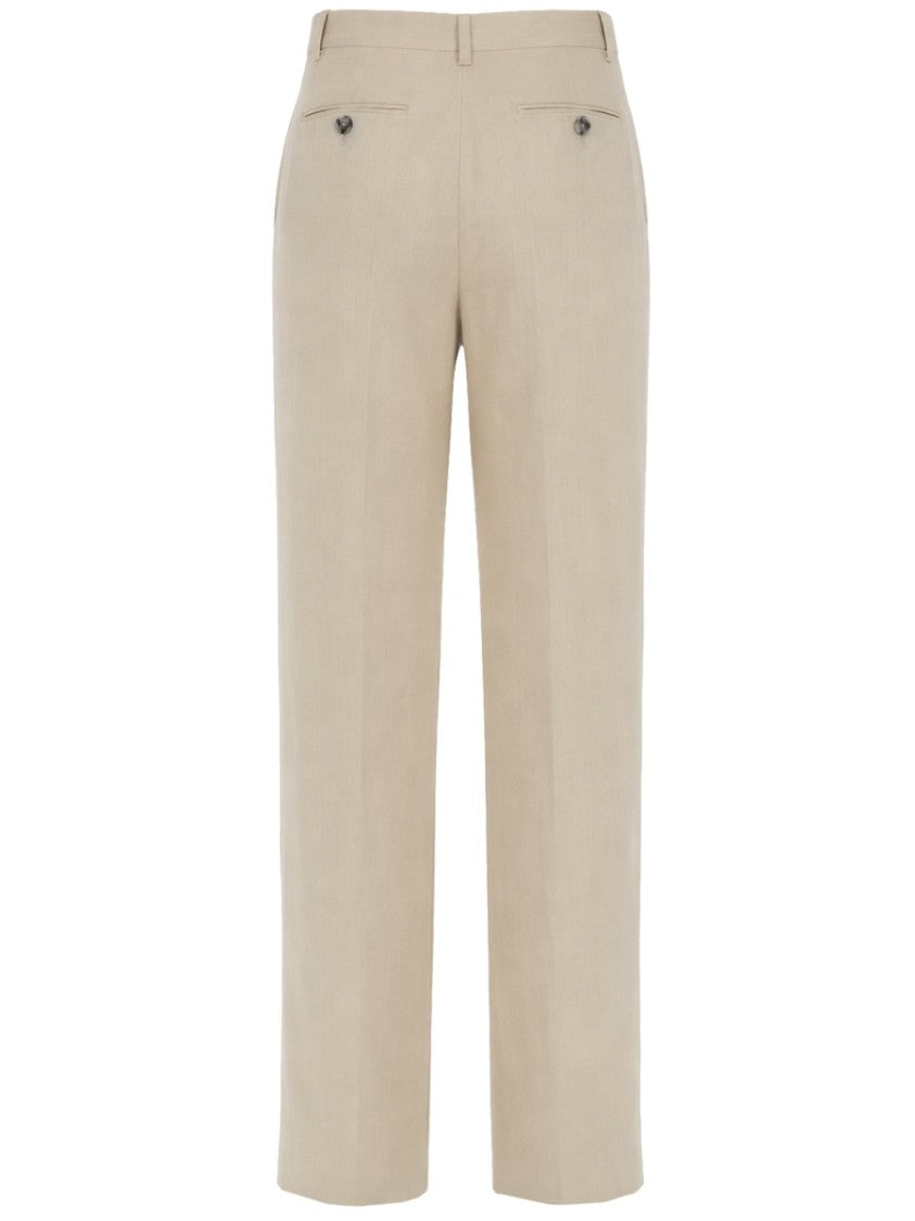 Paul Smith Neutrals Wide-Leg Clean Front Chinos