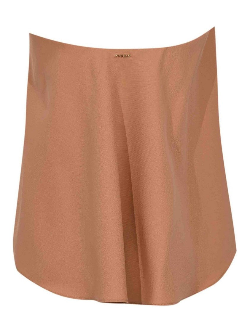 Twin-Set Structured Strapless Top With Flared Cape Silhouette