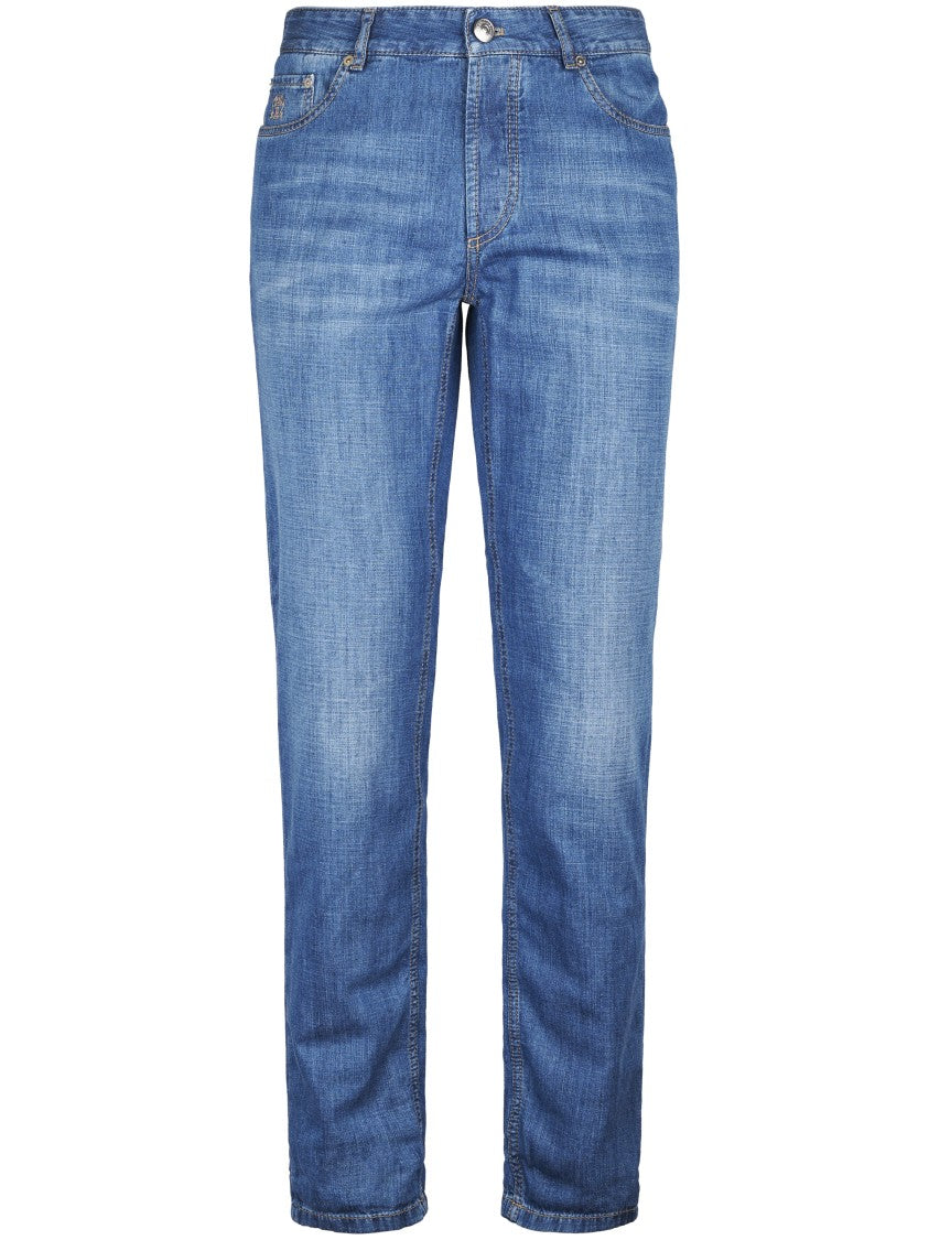Brunello Cucinelli Straight-Leg Denim Trousers With Classic Wash