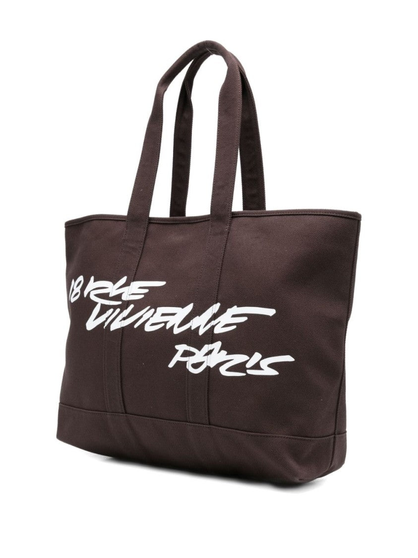 Kenzo Cotton Shopper Bag With Bold Graphics