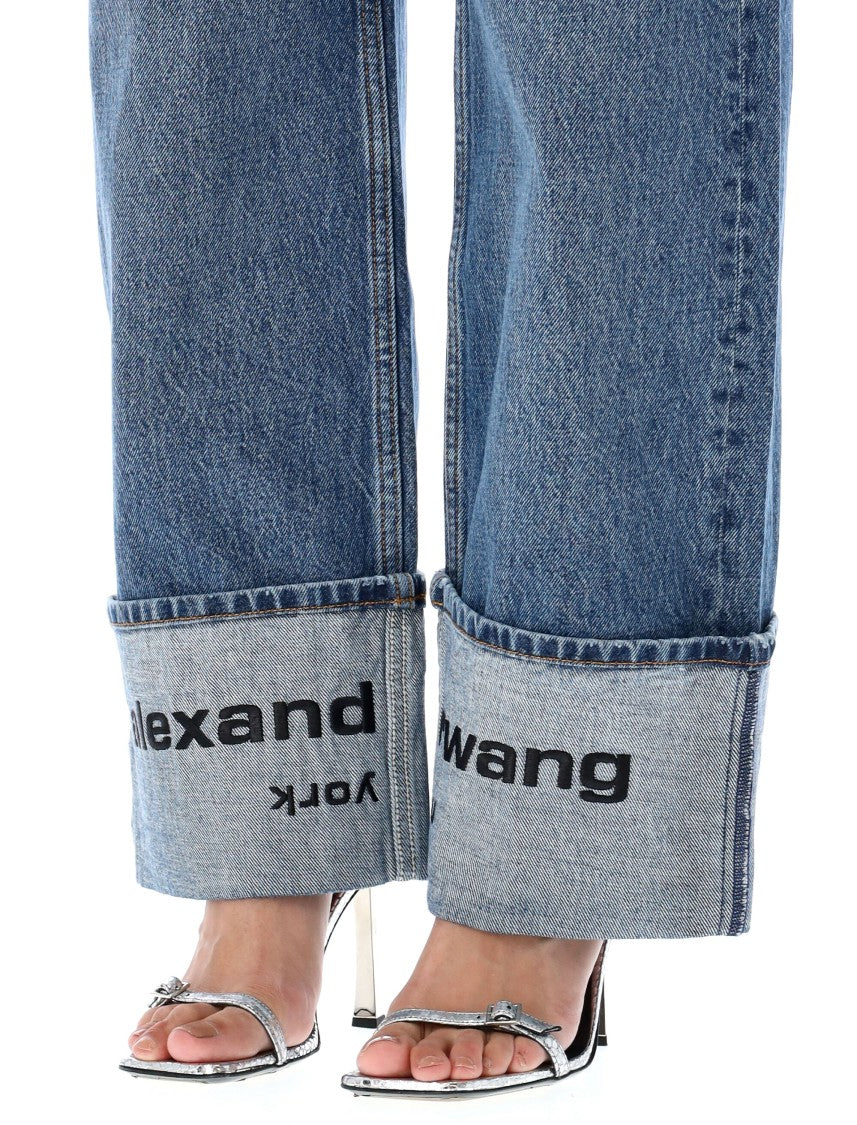 Alexander Wang Logo-Embroidered Mid-Rise Jeans