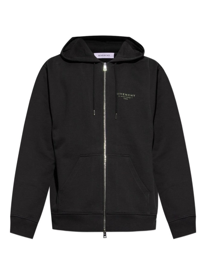 Givenchy Relaxed-Fit Black Zip-Up Hoodie With Drawstring Hood