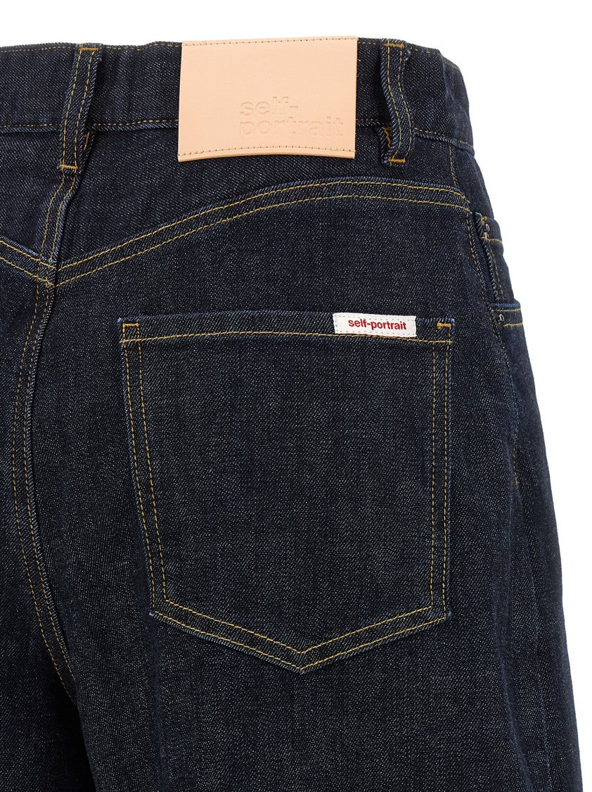 Self-Portrait Indigo Barrel Leg' Jeans