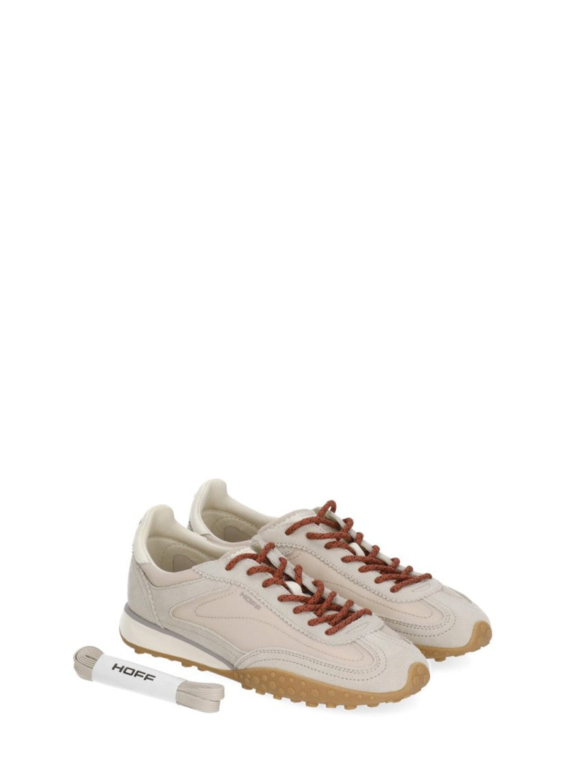 Hoff Beige Retro-Inspired Textured Grip Suede Sneakers
