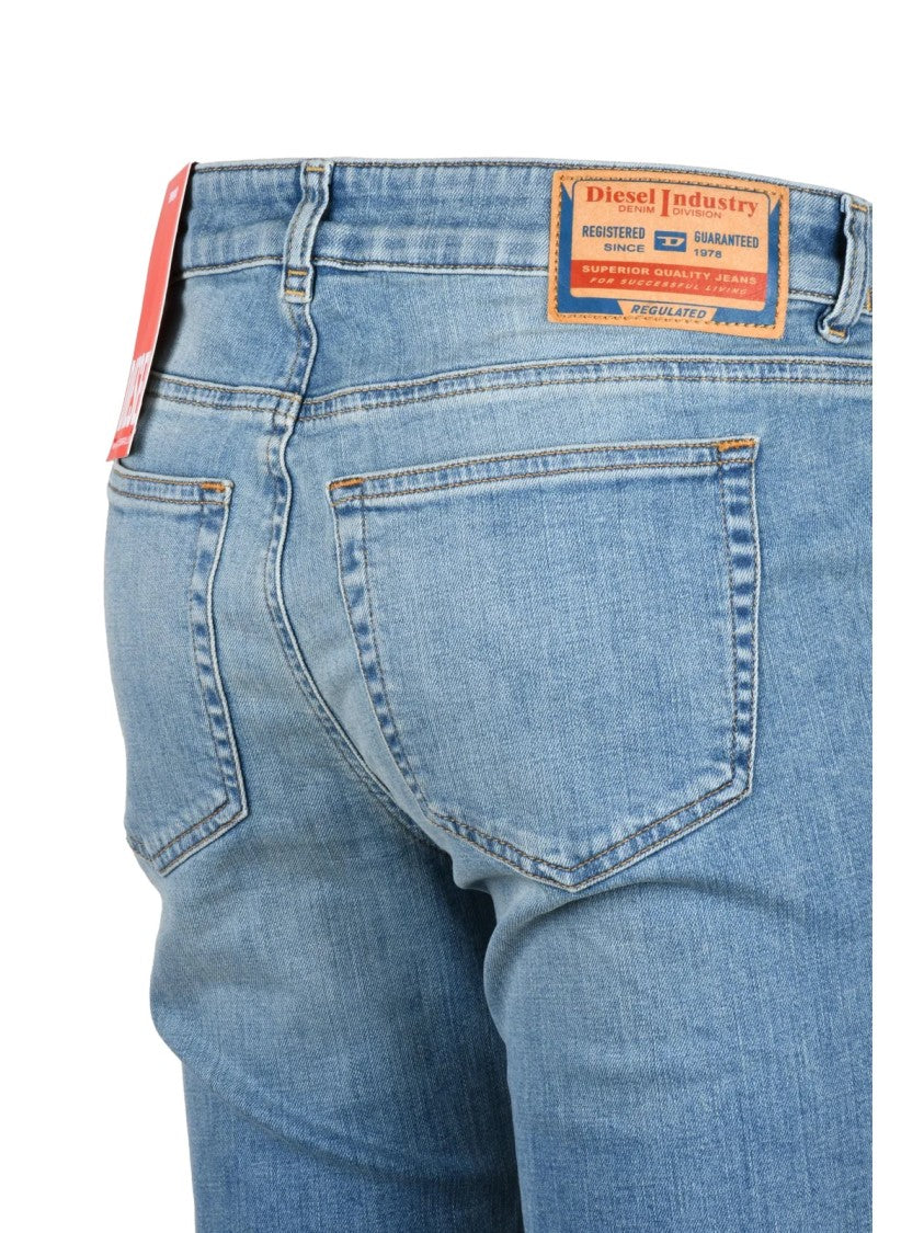 Diesel Light Blue Cotton-Blend D-Ebbey Slim Jeans