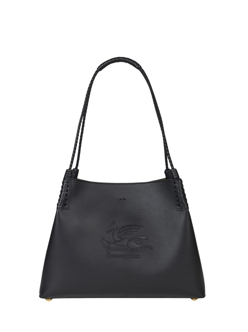 Etro Black Leather Small Libra Tote