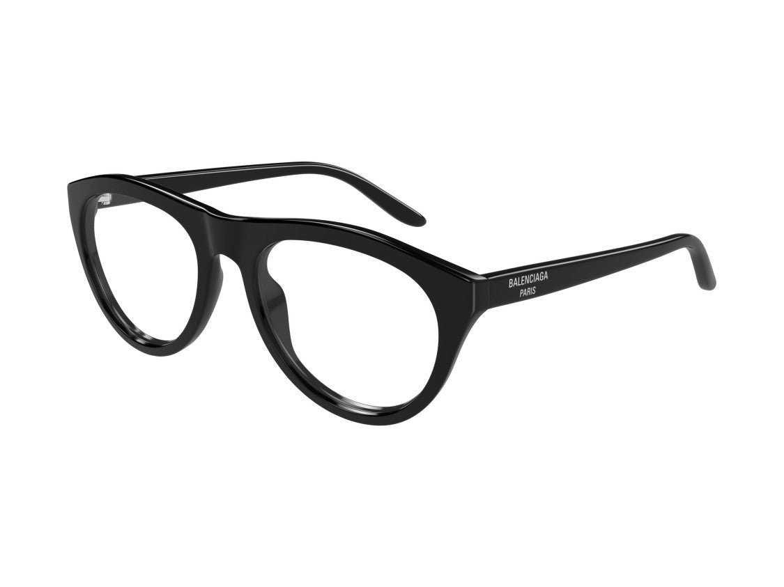 Balenciaga Bb0533o Black Rounded Acetate Eyeglasses