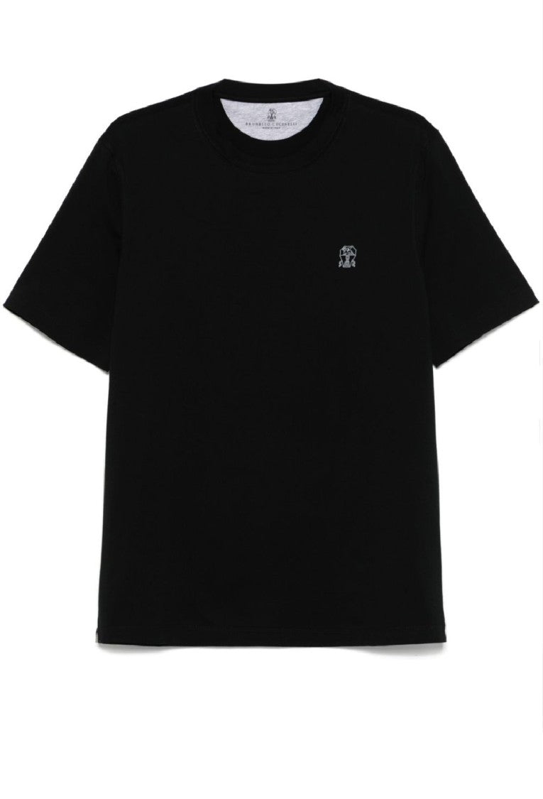 Brunello Cucinelli Short-Sleeved Crew Neck T-Shirt With Logo Print