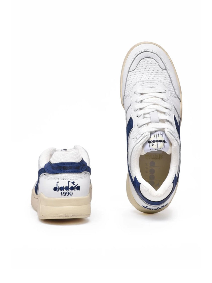 Diadora Heritage White Blue Leather B.560 Sneakers