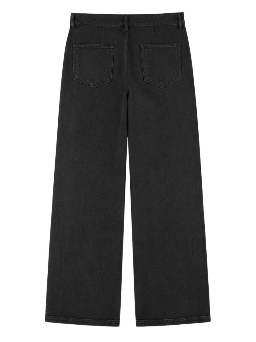 Drkshdw By Rick Owens Geth Wide-Leg High Waist Cotton Jeans