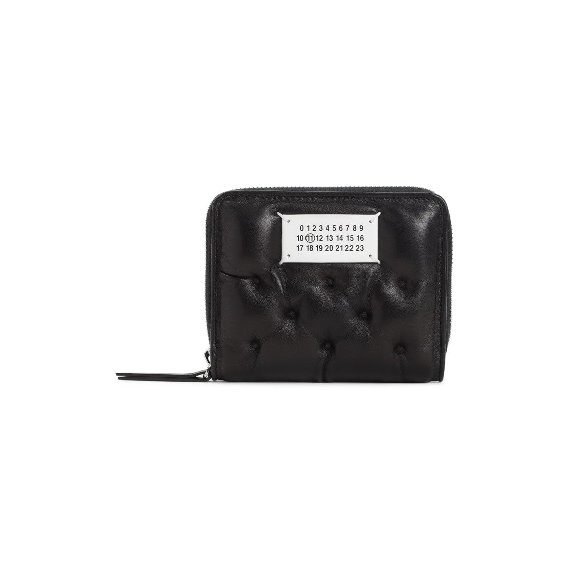 Maison Margiela Quilted Black Leather Zip Wallet With Contrasting Label