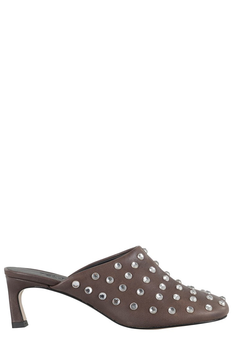Tela Mies Mule With All-Over Rhinestones And Pointed Toe