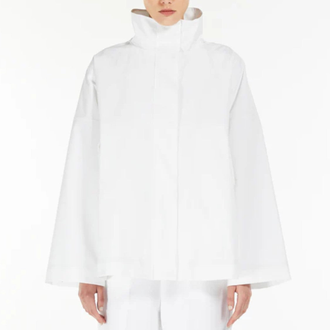 Max Mara White Loose-Fitting Jacket With High Collar