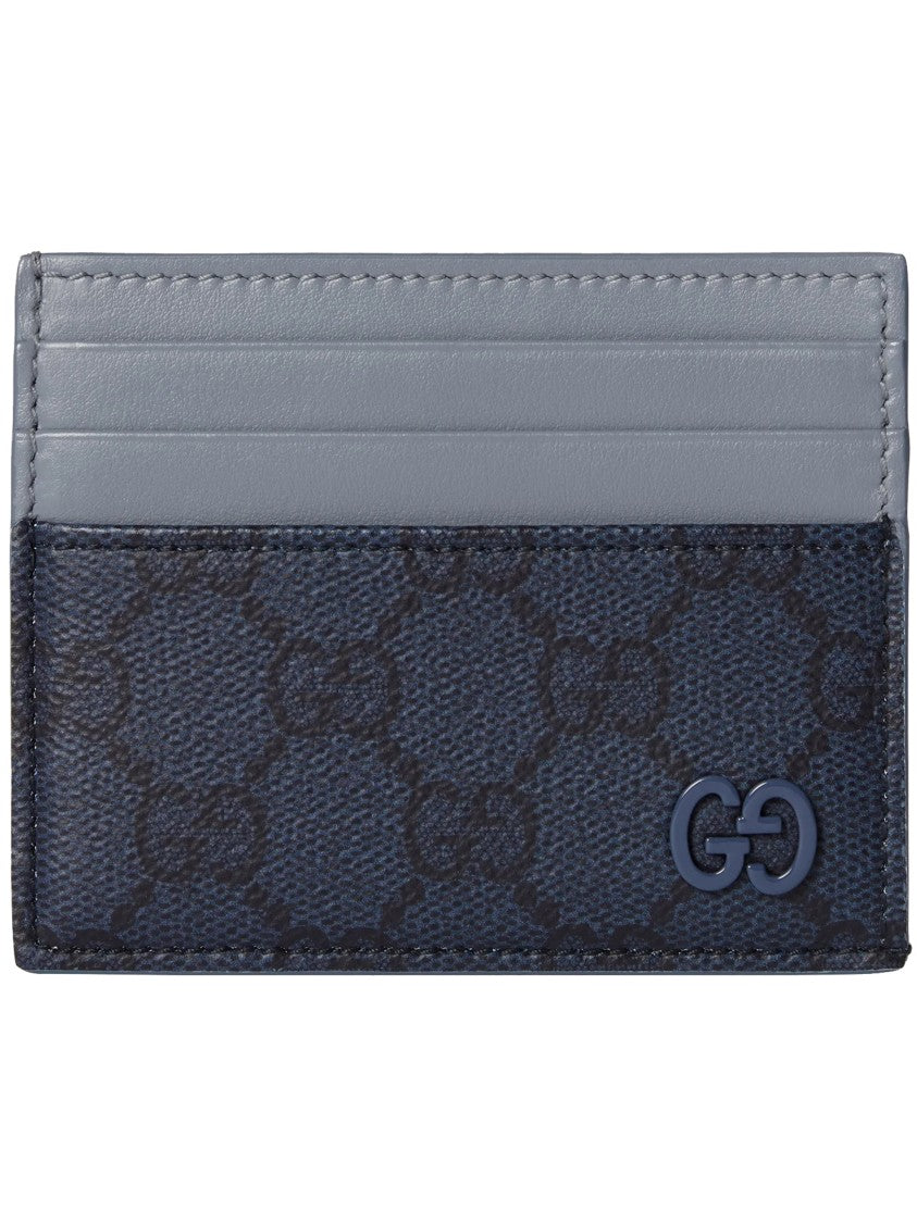 Gucci Black Compact Leather Canvas Card Case