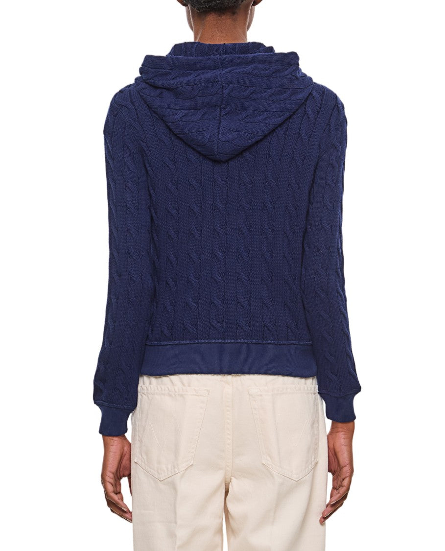 Polo Ralph Lauren Knitted Full Zipper Sweatshirt With Braided Pattern