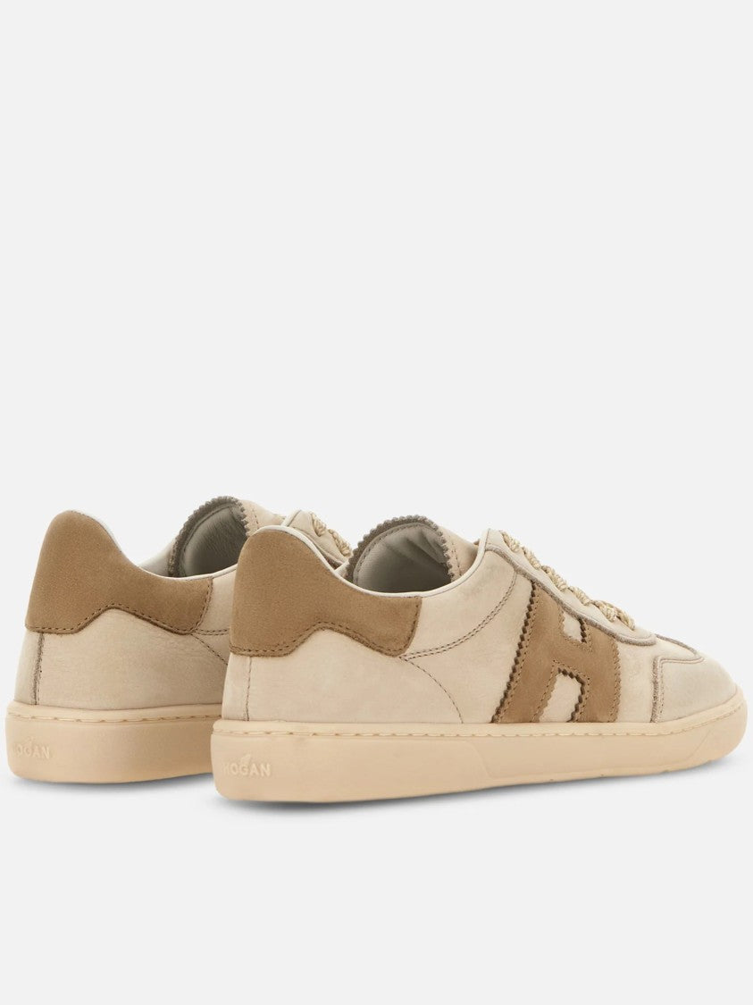 Hogan Light Brown Suede Low-Top Sneakers