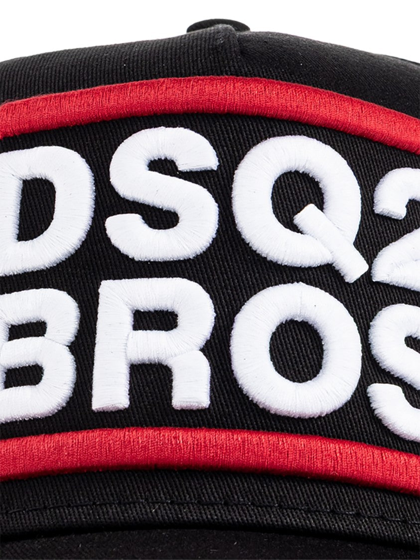 Dsquared2 Black Dsq2 Bros Logo Cotton Baseball Cap