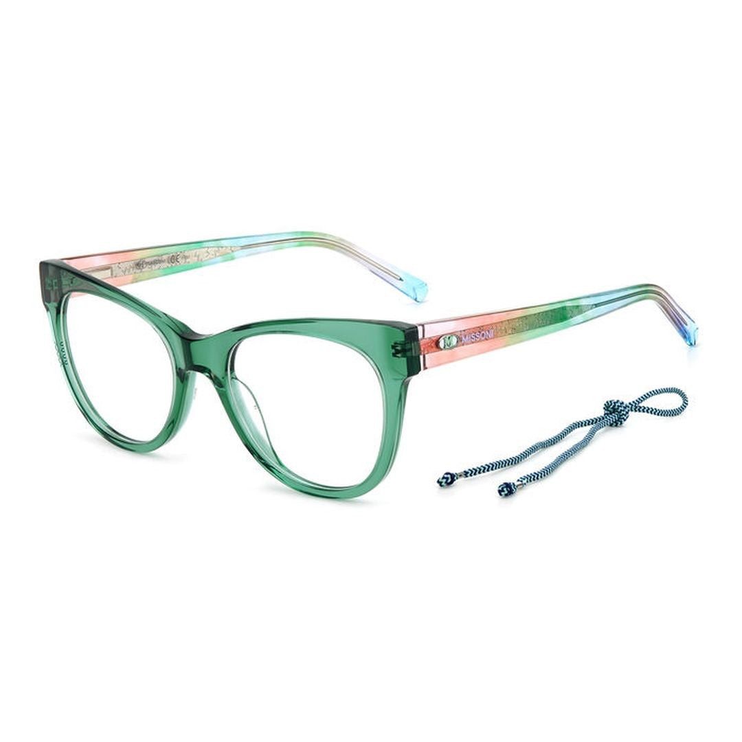 M Missoni Mmi 0129 Translucent Green Cat-Eye Eyeglasses With Gradient Temples