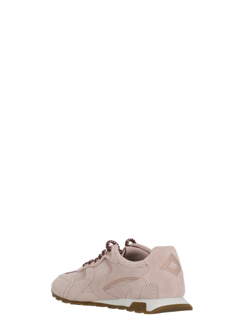 Ash Pink Kasar Perforated Suede Sneakers