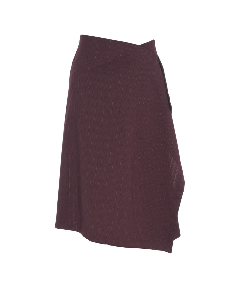 Ottod'ame Midi Skirt With Pinstripe Design
