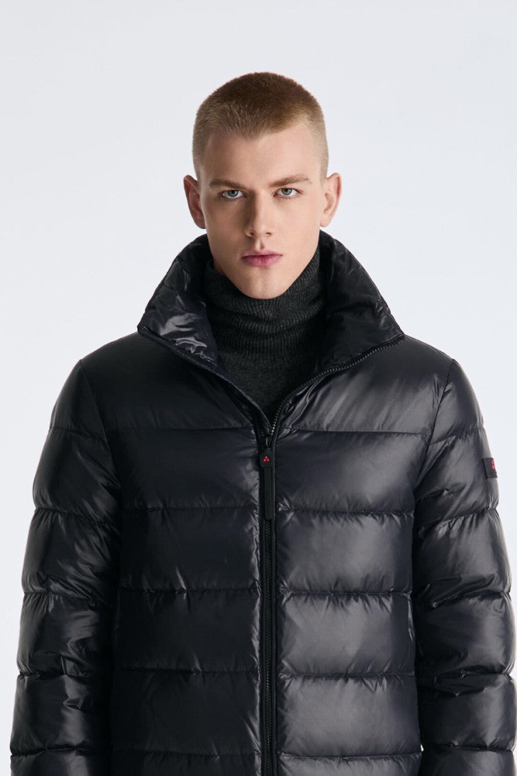 Peuterey Black Glossy Stand-Collar Down Puffer Jacket
