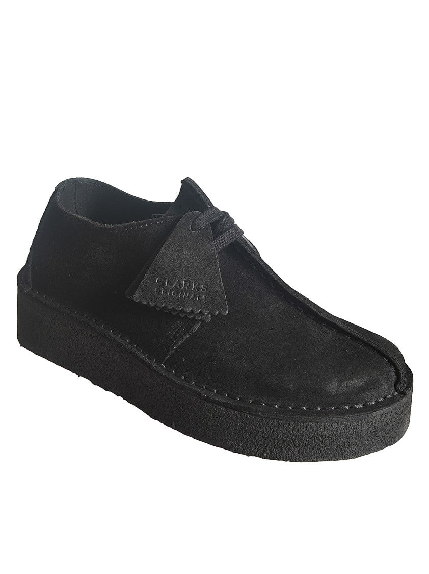 Clarks Minimalist Leather Wedge Shoes With Decorative Tassel