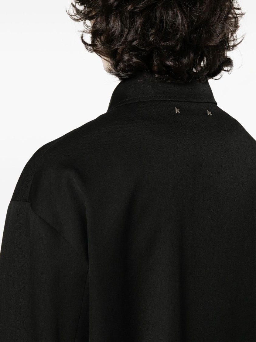 Golden Goose Black Wool Gabardine Coach Jacket