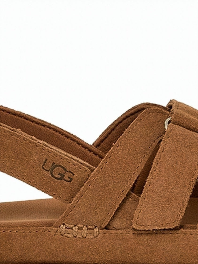 Ugg Suede Upper Sandals With Adjustable Back Strap