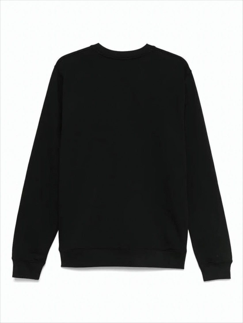 Msgm Black Long-Sleeve Sweatshirt With Bold Graphic Design