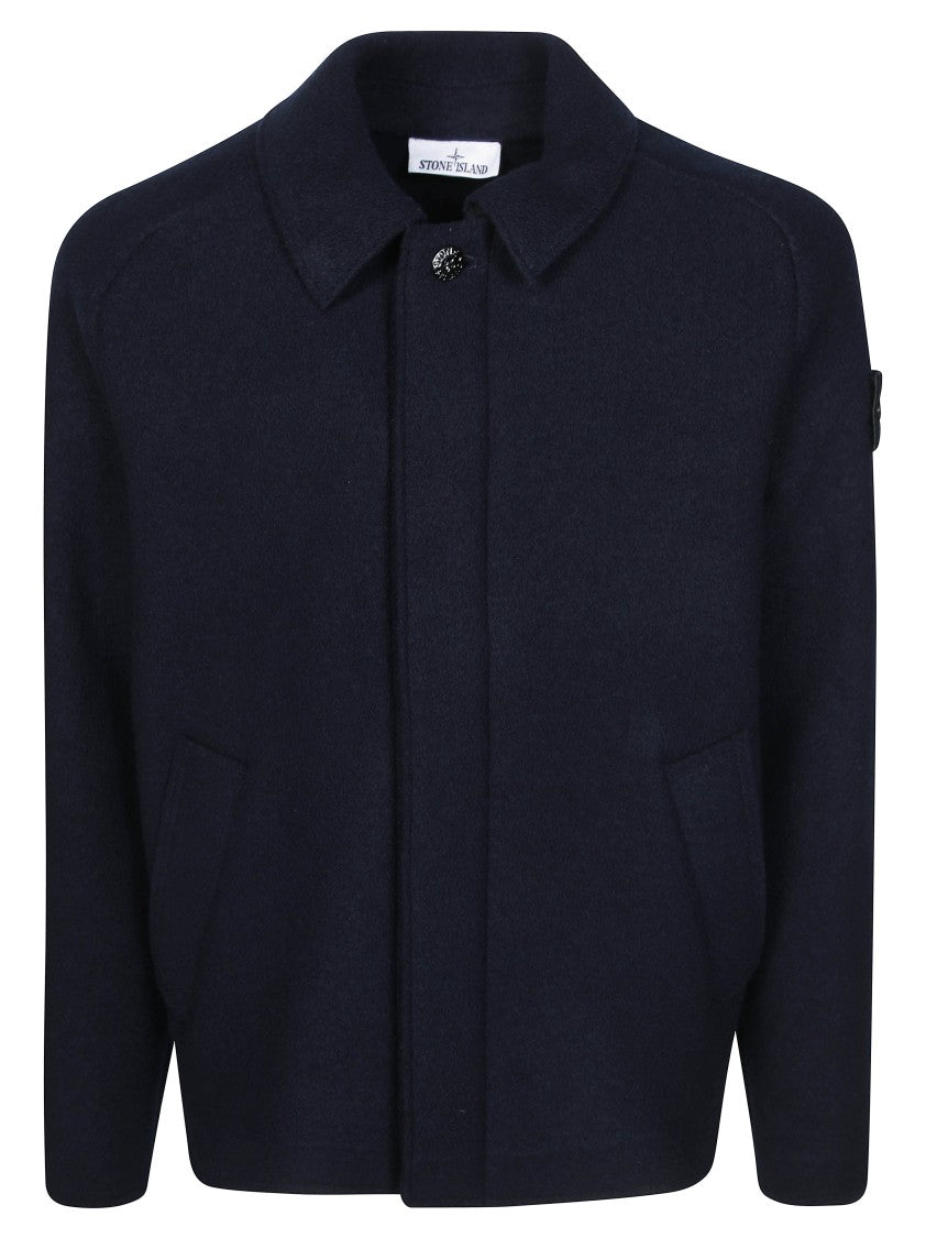 Stone Island Cropped Structured-Collar Cardigan