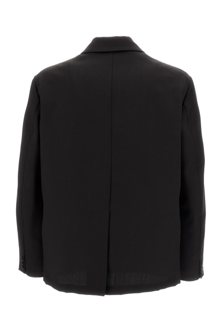 Barena Brown Double-Breasted Wool Gabardine Blazer