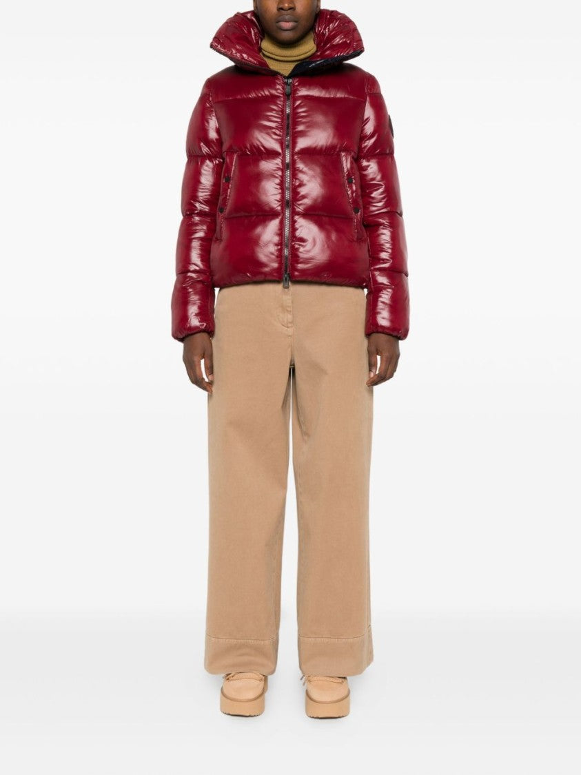 Save The Duck Quilted Cropped Puffer Jacket With Glossy Finish