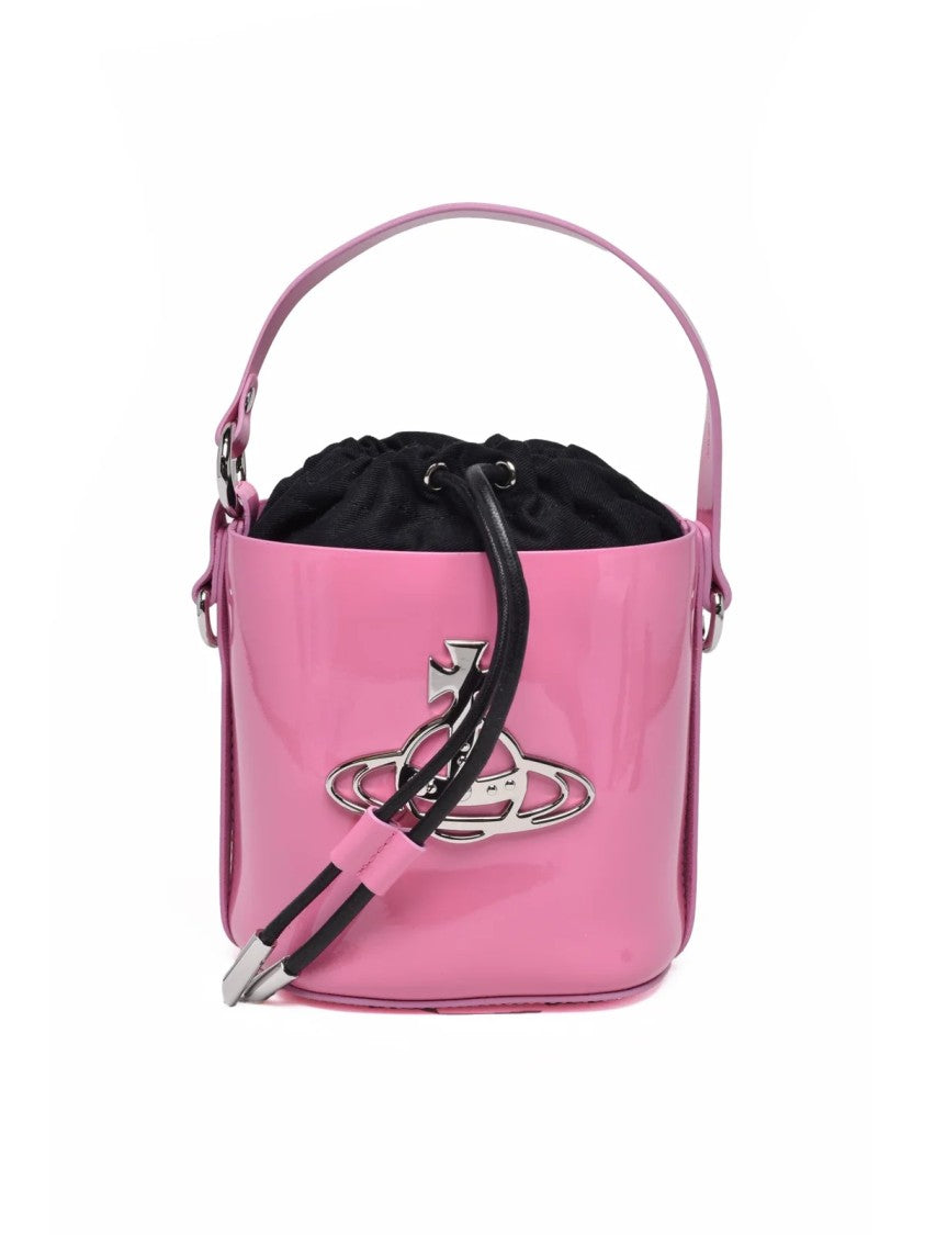 Vivienne Westwood Pink Leather Drawstring Shoulder Bag