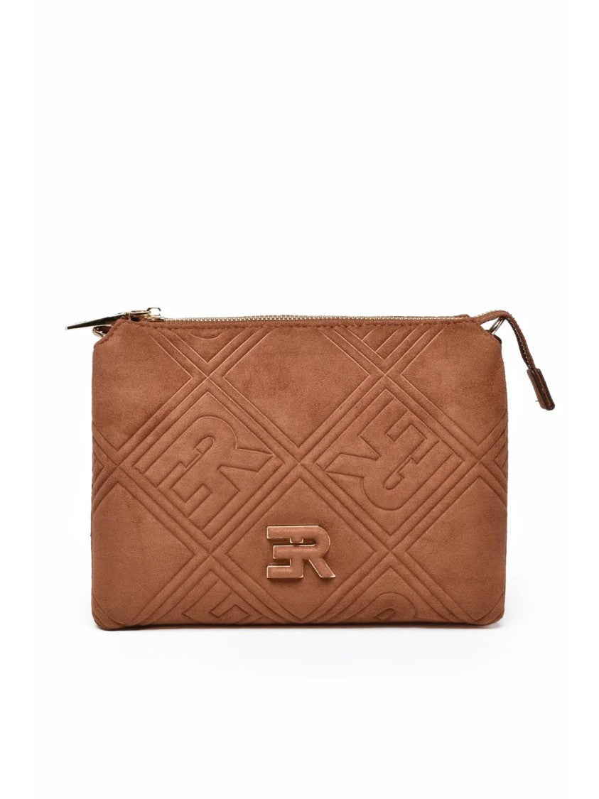 Ermanno Firenze Valentina Suede Effect Shoulder Bag With Compartmented Interiors