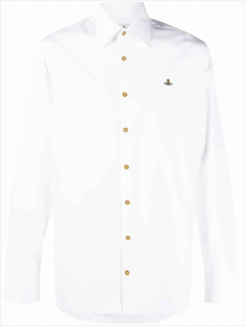 Vivienne Westwood Long-Sleeve White Cotton Shirt With Crisp Collar