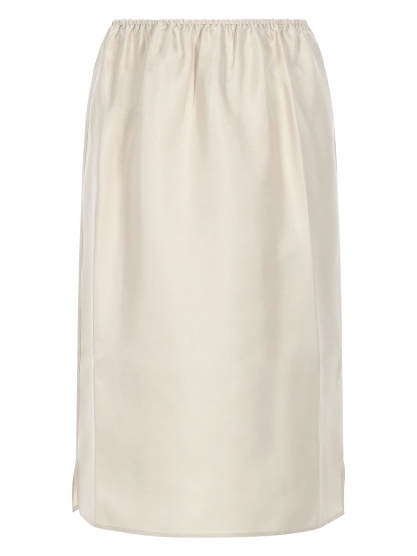 Loulou De Saison Vasali Gathered Elastic Waistband Silk Skirt