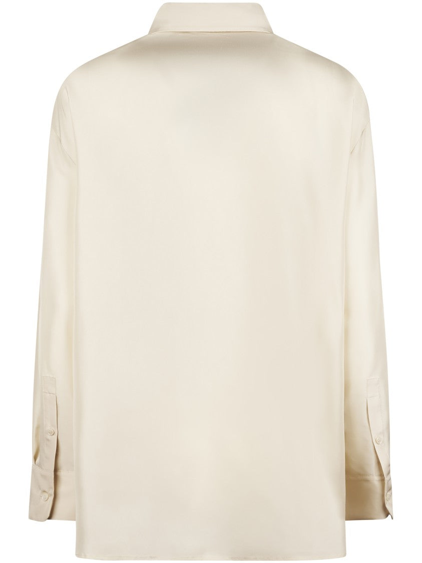 Max Mara Loose-Fitting Long-Sleeve Silk Shirt With Classic Collar