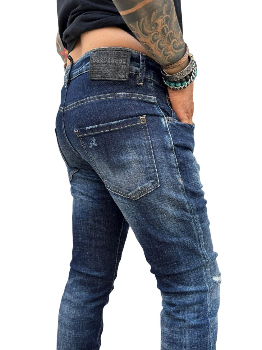 Dsquared2 Carrot Cut Denim Jeans With Vintage Finish