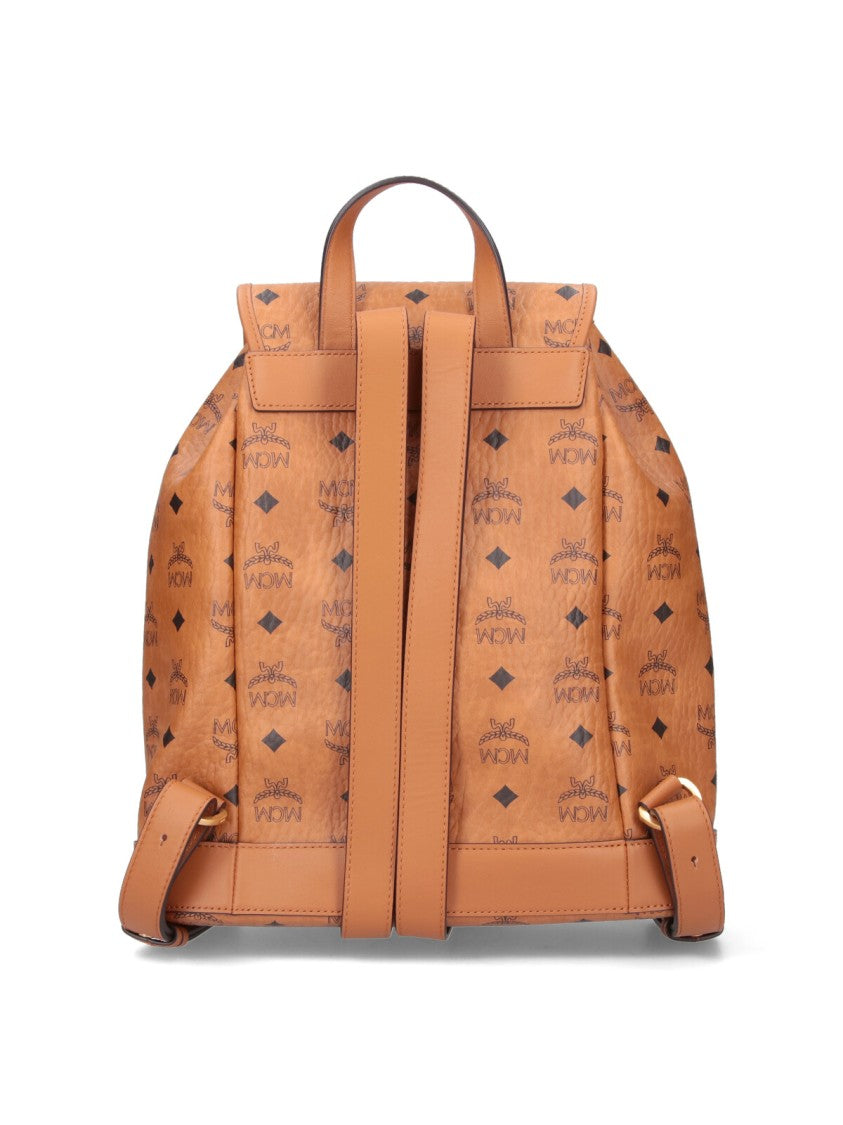 Mcm "Aren" Small Backpack, In Brown "Visetos"