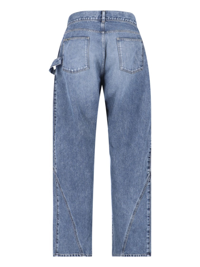 J. W. Anderson Blue Twisted Workwear High-Waisted Jeans