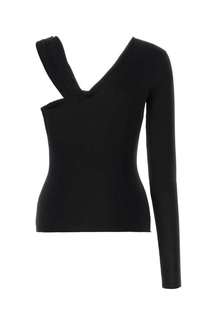 Nensi Dojaka Black Stretch Viscose Top