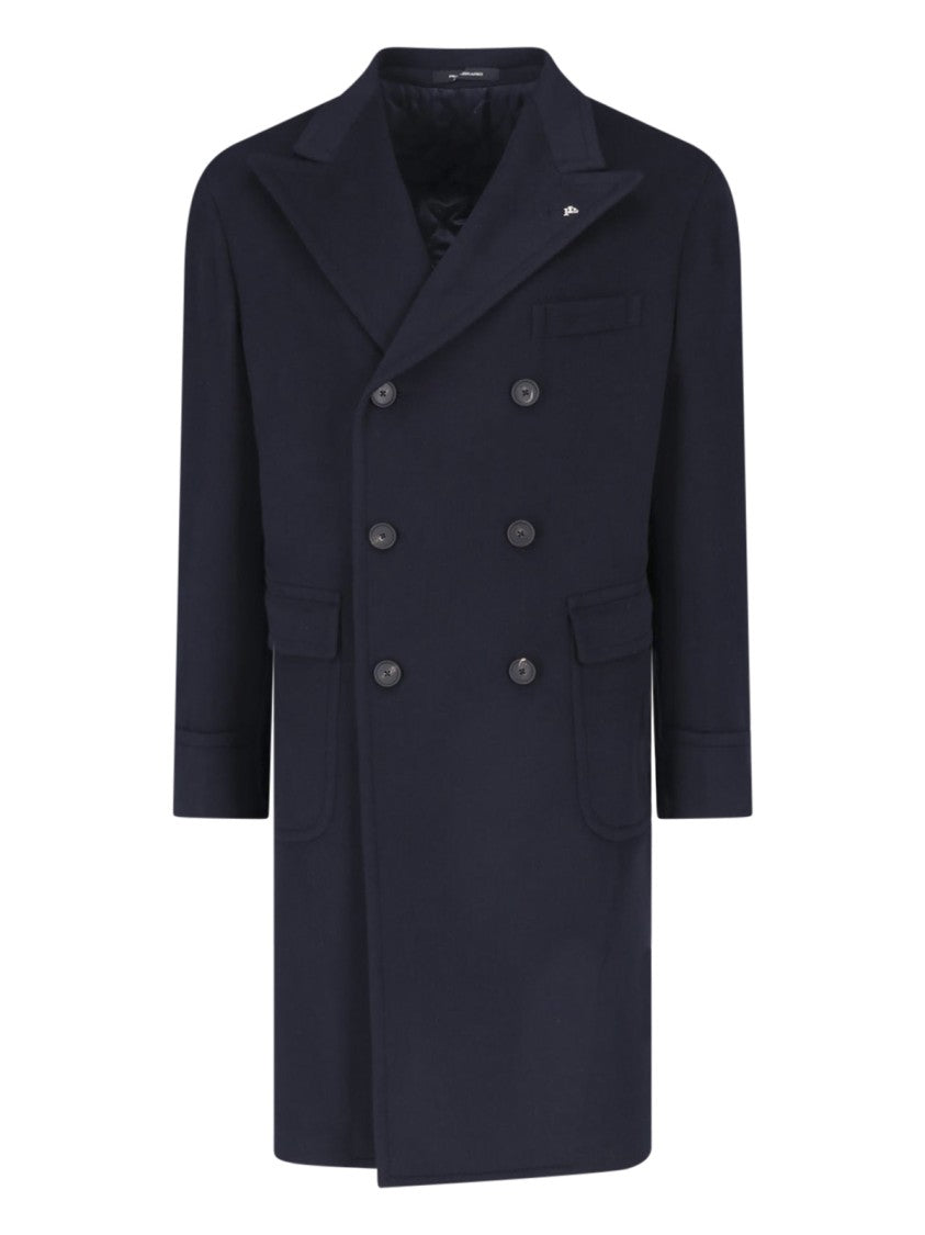 Tagliatore Blue Rupert Double-Breasted Cashmere Coat