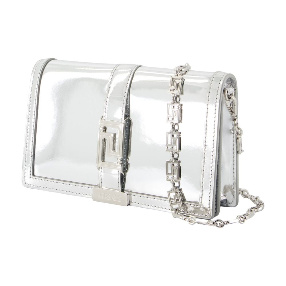 Versace Wallet On Chain - Leather - Silver