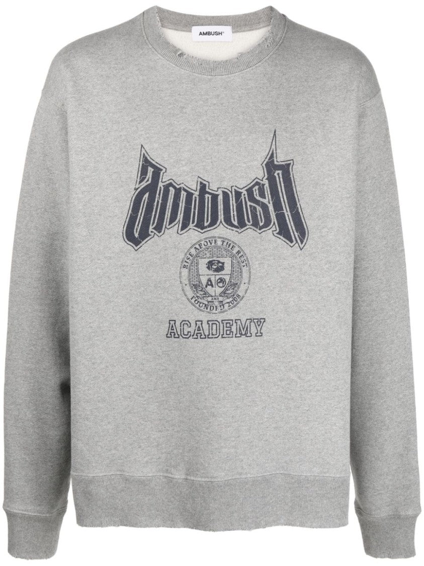 Ambush Heather Grey Academy Graphic Cotton Sweatshirt